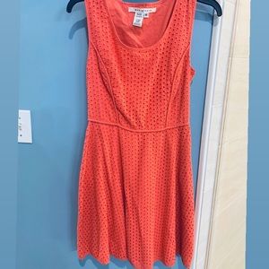 Max Studio Coral eyelet dress size 6